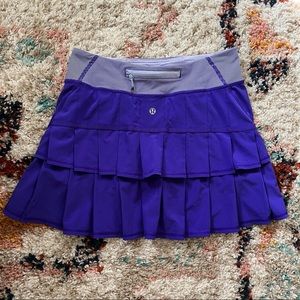 Lululemon Purple Stripe Pleat Skirt